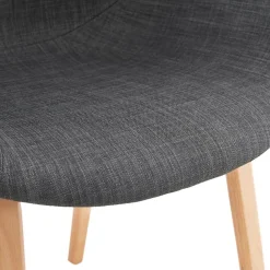 Chaise design avec accoudoirs 'SAMY' en tissu gris style scandinave