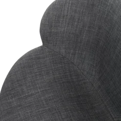 Chaise design avec accoudoirs 'SAMY' en tissu gris et pieds en bois noir