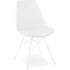 Chaise design 'BYBLOS' blanche style industriel