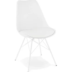 Chaise design 'BYBLOS' blanche style industriel