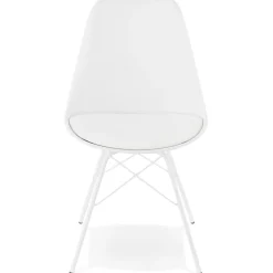 Chaise design 'BYBLOS' blanche style industriel