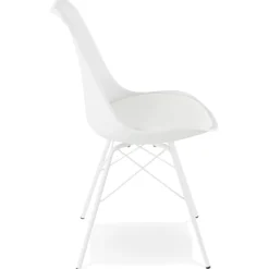 Chaise design 'BYBLOS' blanche style industriel