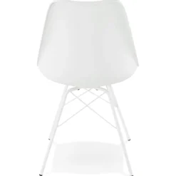 Chaise design 'BYBLOS' blanche style industriel