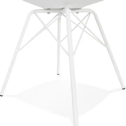 Chaise design 'BYBLOS' blanche style industriel