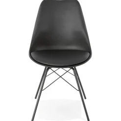 Chaise design 'BYBLOS' noire style industriel