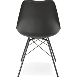 Chaise design 'BYBLOS' noire style industriel