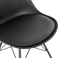 Chaise design 'BYBLOS' noire style industriel