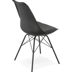 Chaise design 'BYBLOS' noire style industriel