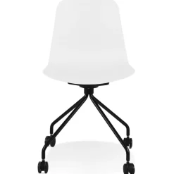 Chaise design de bureau 'EVORA' blanche sur roulettes