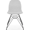 Chaise design 'DECLIK' grise claire avec pieds en métal noir