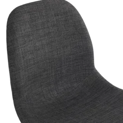 Chaise design 'DECLIK' gris foncé avec pieds en métal noir