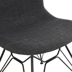 Chaise design 'DECLIK' gris foncé avec pieds en métal noir