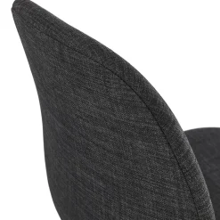Chaise design 'DECLIK' gris foncé avec pieds en métal noir