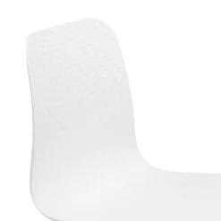 Chaise design 'GAUDY' blanche style industriel avec pied en métal noir