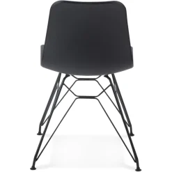 Chaise design 'GAUDY' noire style industriel avec pied en métal noir