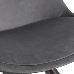 Chaise design 'HAMILTON' en velours gris et pieds en bois noir