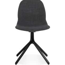 Chaise design 'PAVONIS' en tissu gris foncé