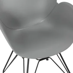Chaise design 'SATELIT' grise style industriel avec pieds en métal noir