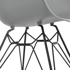 Chaise design 'SATELIT' grise style industriel avec pieds en métal noir