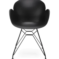 Chaise design 'SATELIT' noire style industriel avec pieds en métal noir