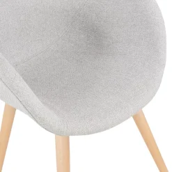 Chaise design scandinave 'TAPIOCA' en tissu gris clair