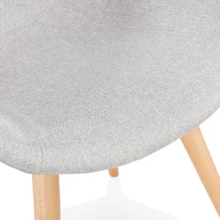 Chaise design scandinave 'TAPIOCA' en tissu gris clair