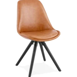 Chaise design 'STREET' brune style industriel