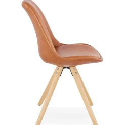 Chaise design 'STREET' en matière synthétique brune