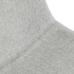 Chaise design 'TAMARA' en tissu gris avec pied en métal blanc