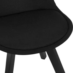 Chaise design 'WILLY' en tissu et bois noir