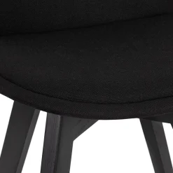 Chaise design 'WILLY' en tissu et bois noir