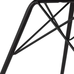 Chaise design 'ZAZY' en velours noir et pieds en métal noir