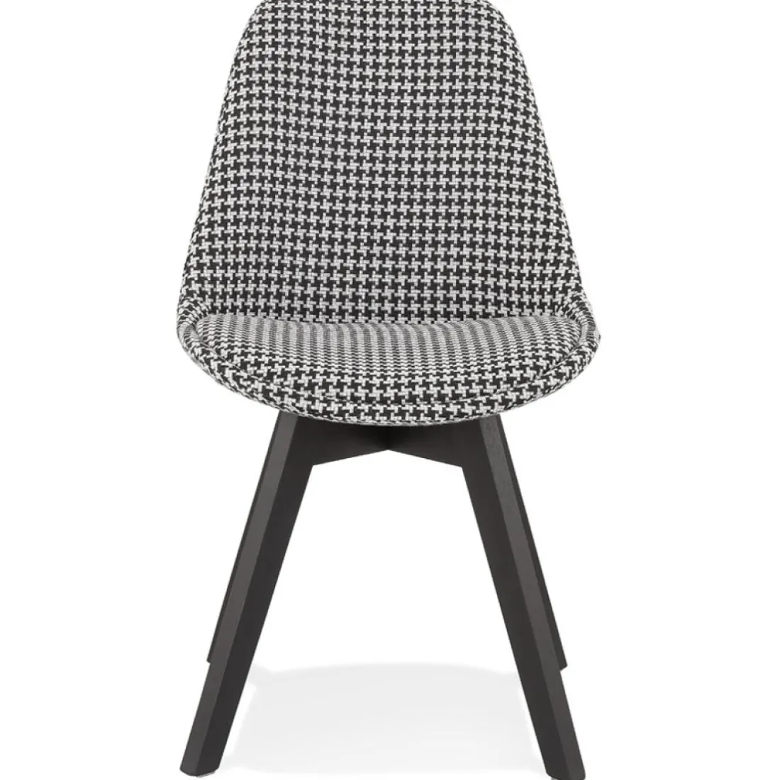 Chaise en tissu pied de poule 'JOE' avec structure en bois noir