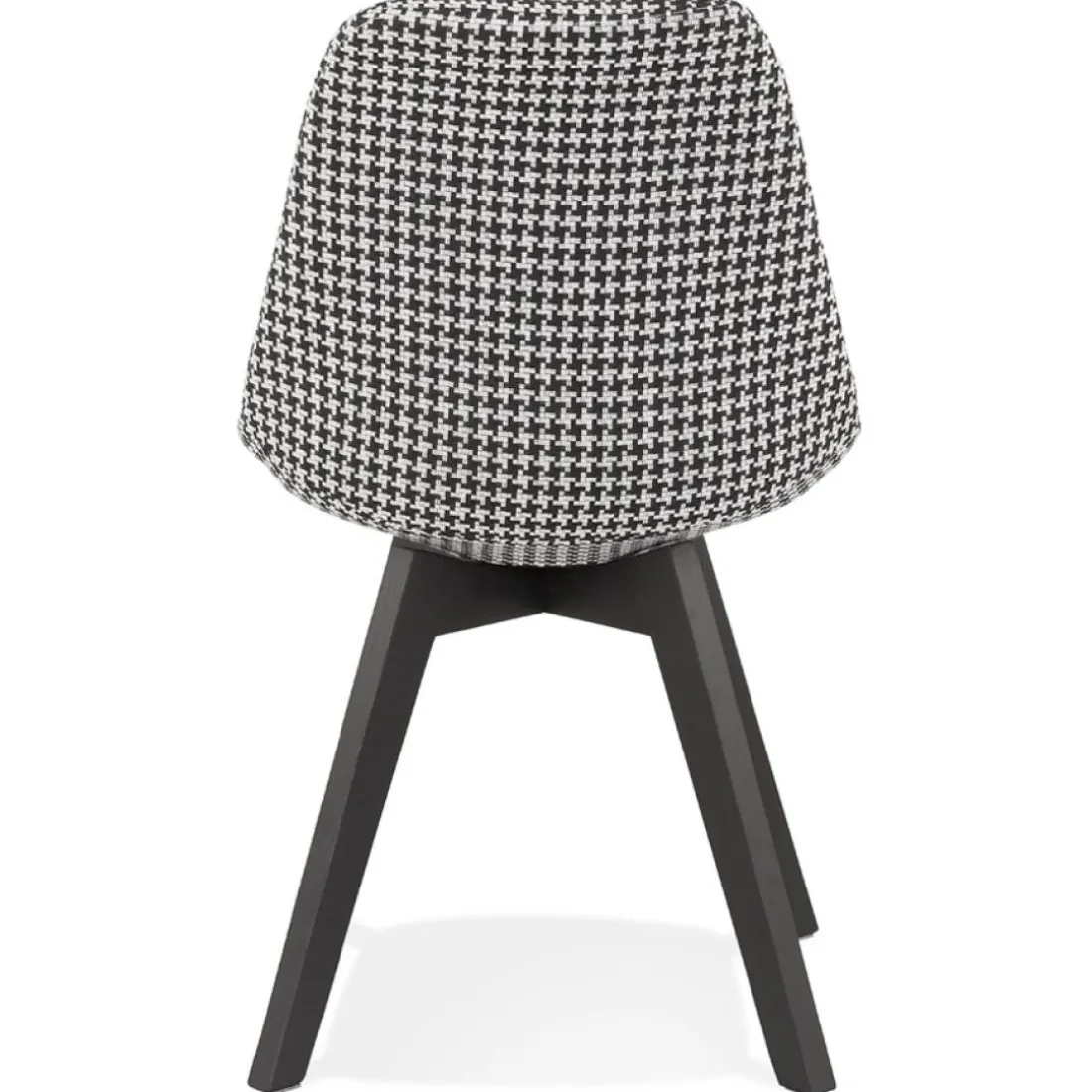 Chaise en tissu pied de poule 'JOE' avec structure en bois noir