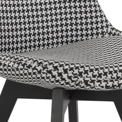 Chaise en tissu pied de poule 'JOE' avec structure en bois noir