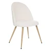 Chaise imitation hêtre bouclette Slano blanc
