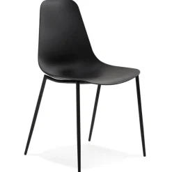 Chaise intérieur ou extérieur 'FELIZ' noire en matière plastique et métal