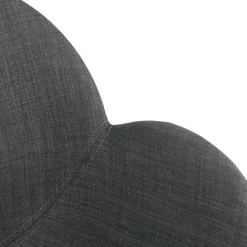 Chaise moderne 'ATOL' en tissu gris foncé avec pieds en métal blanc