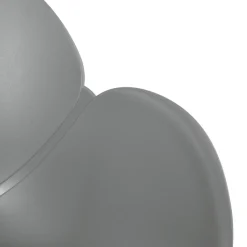 Chaise moderne 'FIDJI' grise avec pieds en métal blanc