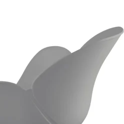 Chaise moderne 'FIDJI' grise avec pieds en métal blanc