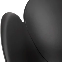 Chaise moderne 'FIDJI' noire avec pieds en métal blanc