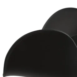 Chaise moderne 'FIDJI' noire avec pieds en métal blanc