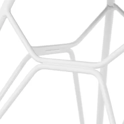 Chaise moderne 'GAUDY' blanche avec pied en métal blanc