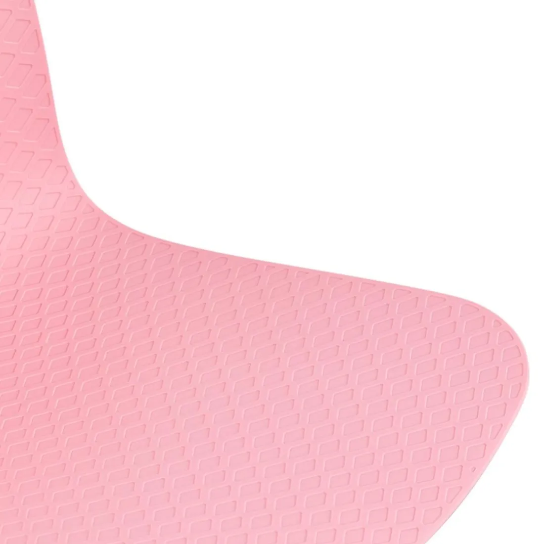 Chaise moderne 'GAUDY' rose avec pied en métal blanc