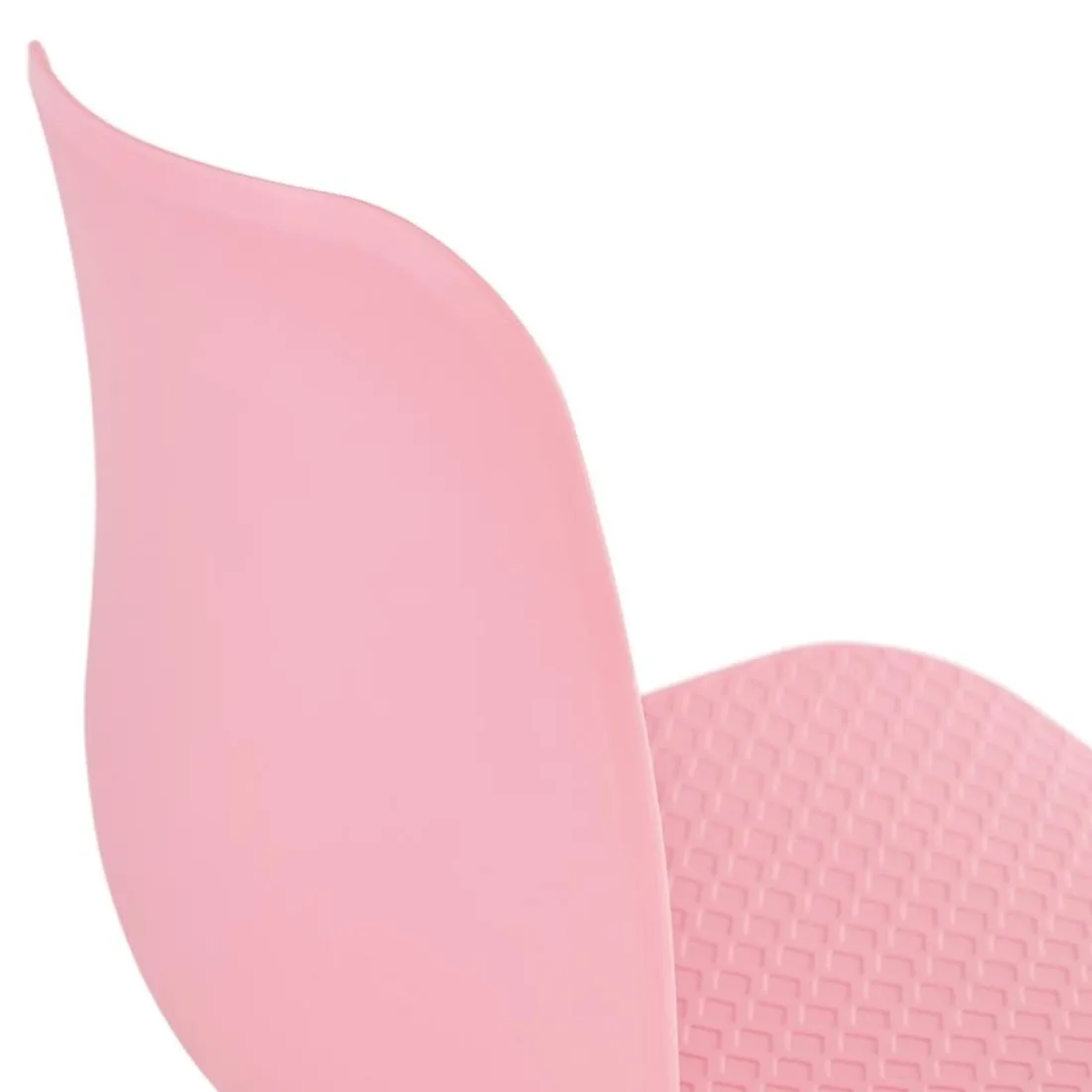 Chaise moderne 'GAUDY' rose avec pied en métal blanc