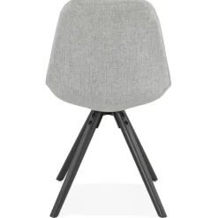 Chaise moderne 'HIPHOP' en tissu gris et pieds en bois noir