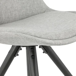 Chaise moderne 'HIPHOP' en tissu gris et pieds en bois noir