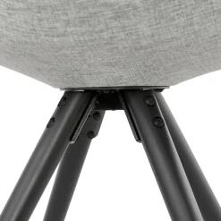 Chaise moderne 'HIPHOP' en tissu gris et pieds en bois noir