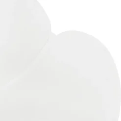 Chaise moderne 'UNAMI' blanche en matière plastique avec pieds en métal chromé