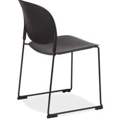 Chaise 'PILA' noire avec assise plastique et structure métal